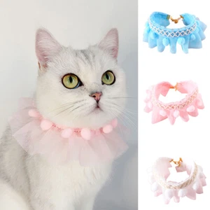 2PCS Pet Collar Dog Cat Princess Lace Bow Tie Adjustable Wedding Party Neckla ⁿ - Picture 1 of 13