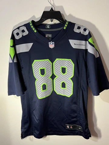 Nike NFL Jimmy Graham #88 Seattle Seahawks Navy/Grey/Green Jersey Men's Medium Cover