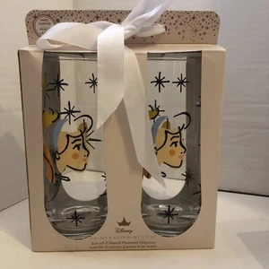 New In Box Disney Princess Cinderella Hand Painted Glasses, 18.6oz Each - Picture 1 of 7