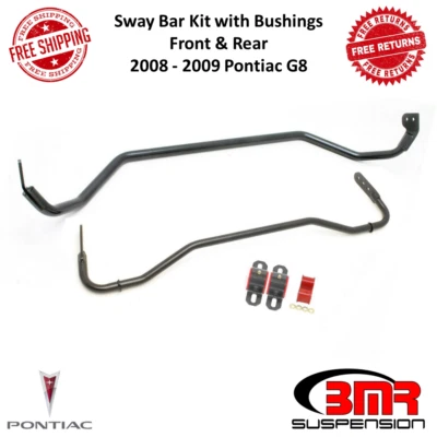 Kit de barra oscilante dianteira e traseira preta suspensão BMR com bucha para 08-09 Pontiac G8 - Imagem 1 de 4