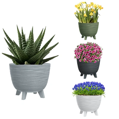 Blumenschale mit Füßen Kräutertopf Übertopf Blumentopf Schale bis 40 cm - Bild 1 von 3