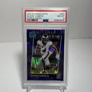 2021 Panini Donruss Optic Devonta Smith Purple Shock #205 Rated Rookie RC PSA 8 - Picture 1 of 2