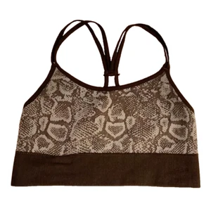 Bombshell Sportswear Gr. XS braun Schlangenleder Sport BH Racerback ~ Made in USA! - Bild 1 von 4
