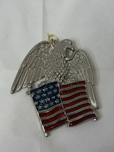 Gorham American Eagle Ornament Enamel Stars & Stripes Flag  Red - Picture 1 of 3