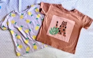 Hanna Andersson 2T Toddler Girl Tee Bundle Lemon Leopard Graphic EUC - Picture 1 of 6