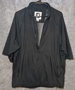 Footjoy Dryjoys Tour Collection Jacket Size Large Black 1/4 Zip Golf Windbreaker - Picture 1 of 11
