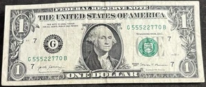 2017 Chicago $1 Bill Triple Double Double Solid 5552277 Note - Picture 1 of 2