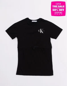 CALVIN KLEIN JEANS Kids Dress Size 8Y Black Logo - Picture 1 of 3