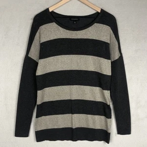 BANANA REPUBLIC Cotton Rabbit Hair Blend Metallic Sweater Sz M Grey + Champagne - Picture 1 of 12