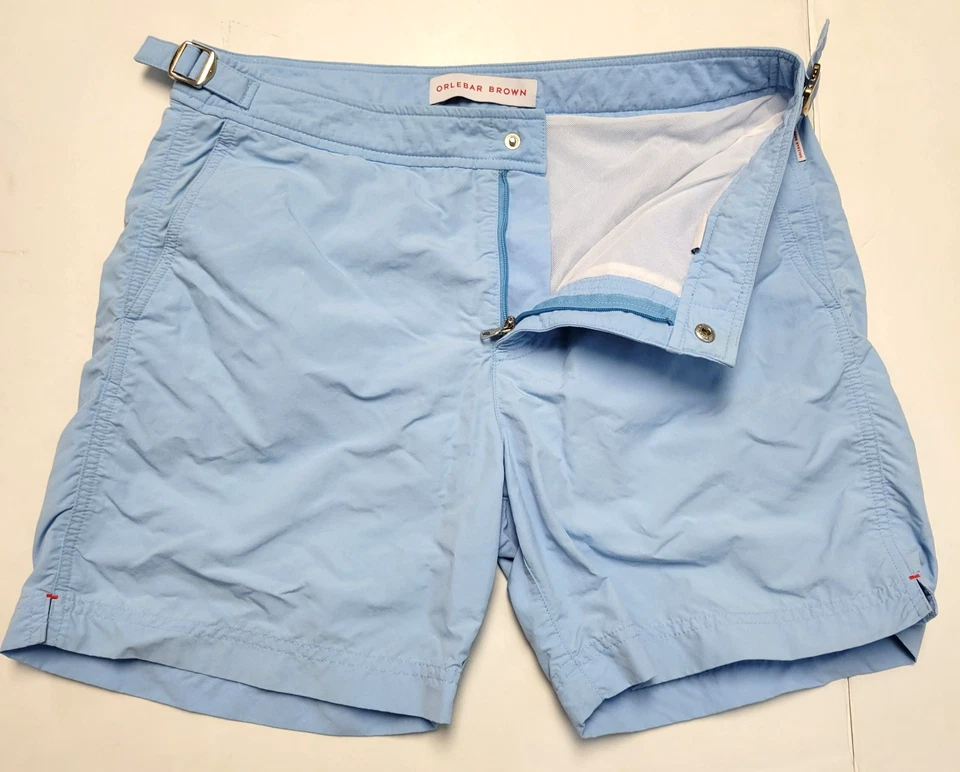 ORLEBAR коричневый сетки с подкладкой BULLDOG плавки шорты мужские 31 маленький S светло-синий - Изображение 1 из 4