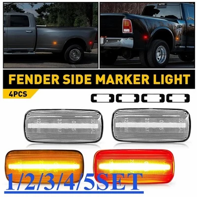 Juego de luces de señalización laterales dobles para rueda trasera para Dodge Ram 2500 3500 2010-2018 1-5 Foto 1 de 4