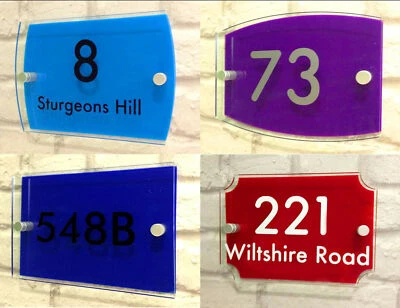 personalised acrylic HOUSE SIGN PLAQUE with house number & street name | door mo - Image 1 of 4