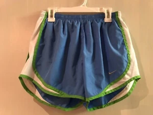 Nike Tempo Running Shorts Womens S Attached Brief Blue Green White 427545-466 - Picture 1 of 3