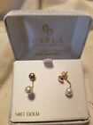 Designer Carla 14k earrings with fresh water pearl drops. Beautiful new in box