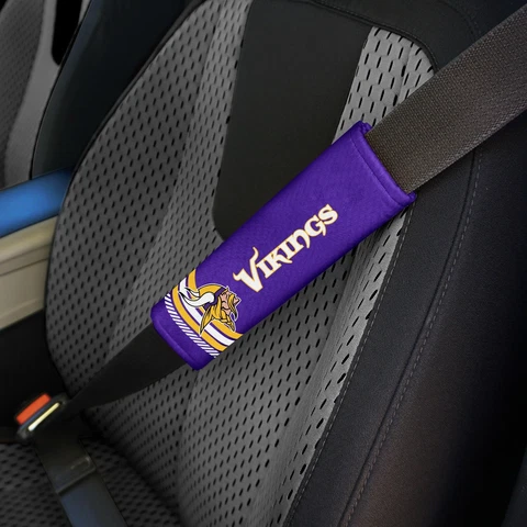 Minnesota Vikings Set of 2 Rally Design Premium Seat Belt Shoulder Pad Covers Cover