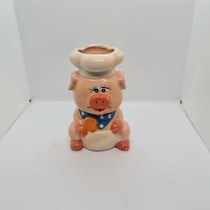 Alter Übertopf aus Gips, der ein Schwein darstellt - Ende 20. Jh. - Bild 1 von 12