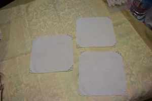 3 tovaglioli lino bianco cm. 19x19 B20 (9) Linen Napkins ° - Bild 1 von 3