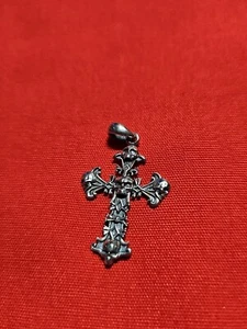 Sterling Silver Snake Cross Crucifix Skull Skeleton 925 pendant - Picture 1 of 4
