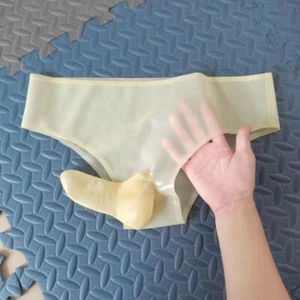 Transparente Latex Rubber Herren Shorts mit Penishülle Unterwäsche Fetisch BDSM - Bild 1 von 5