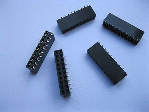 100 pcs SMD SMT 2.54mm 2x10 20pin Female Pin Header Double Row Strip Gold Plated - Picture 1 of 4