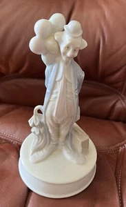Musical Porcelain Vintage 9” Clown With Balloons 360 Degrees Rotating Music Box - Picture 1 of 7