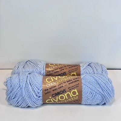 Caron Civona 5505 Blue No. H404 Lot Of 2 Skeins Baby Yarn - Image 1 of 2