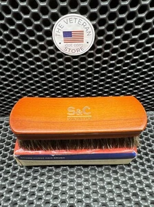 Stone & Clark Premium Horsehair Shoe Polish Brush Handcrafted Beechwood USA - Picture 1 of 7