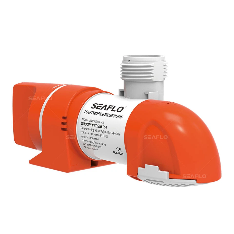 Pompa di sentina di SEAFLO a basso profilo stretto per barca Marine 12V 1100GPH - Immagine 1 di 4
