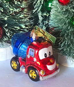 Old World Christmas CHEERY CEMENT TRUCK Glass Ornament, OWC, BRAND NEW w/TAGS - Picture 1 of 12