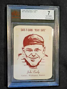1948-50 Safe-T-Card Police Washington Senators Jake Early BVG 7.0 BGS RARE - Picture 1 of 2