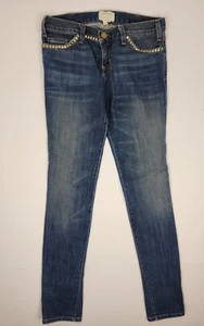 Current Elliot Womens Sz 27 Jeans The Skinny Stud Wash Embellished Studded - Picture 1 of 8