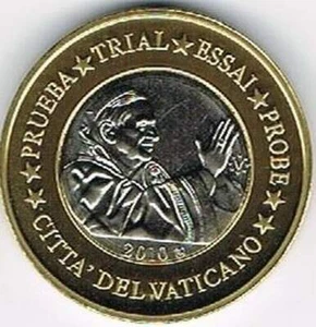 Vaticaan 2010 probe-pattern-essai - 1 euro - Paus Benedictus XVI (bimetal) - Picture 1 of 1