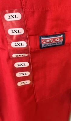 Calça masculina Cherokee Originals Cargo Scrubs vermelha 2XL cordão nova - Imagem 1 de 4