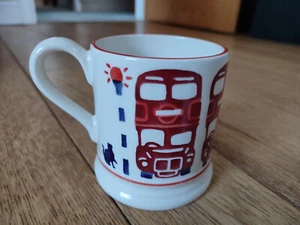 NEW Emma Bridgewater 1/2 pint mug LONDON BUS double decker red cat spongeware - Picture 1 of 2