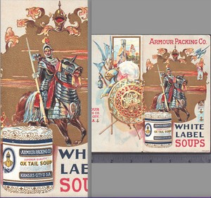 Knight Armour White Label Soup Meat Packing Kansas City Crusader RARE Trade Card