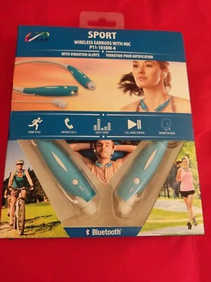 Bluetooth P11-103BM-6 Neckband Sport Headset Headphone for Smartphone Blue - Image 1 of 2