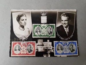 CPA / Carte postale ancienne MONACO Mariage Princier du 19 avril 1956 + Timbres - Foto 1 di 11
