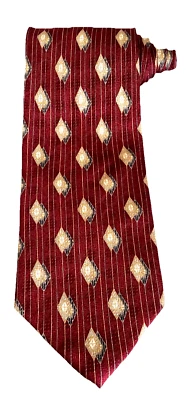 Corbata de cuello de seda John Clarendon para hombre borgoña hecha a mano hecha en EE. UU. Foto 1 de 4