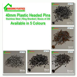 40mm PLASTIC TOP PINS | STAINLESS STEEL | PLASTIC HEADED PINS BOX OF 250 - Picture 1 of 11