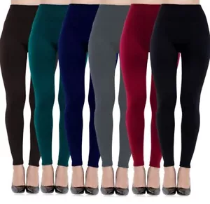 6 PACK Rither Women's Fleece Lined Leggings. High Waist, Ultra Soft,Ankle Length - Picture 1 of 7
