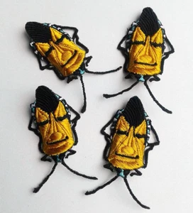 Bugs Catacanthus Insect 4 Pieces Set Handmade Embroidered Patch - Picture 1 of 5