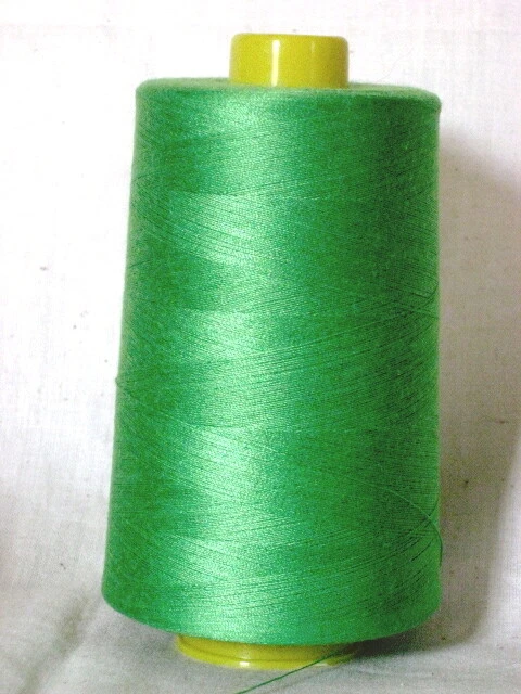 KELLY GREEN #A401 THREAD 100% SPUN POLY 6000 YDS PER CONE OVERLOCK SERGE QUILT - Image 1 of 1
