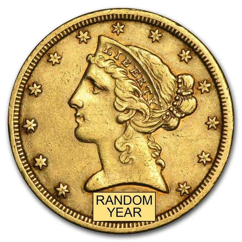 $5 Liberty Gold Half Eagle XF (Random Year) Cover