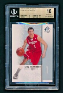 BGS *10* KLAY THOMPSON 2011-12 SP AUTHENTIC ROOKIE CARD RC #23 PRISTINE WARRIORS