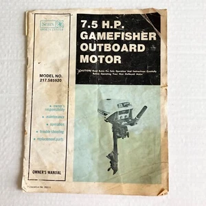 Sears Gamefisher Outboard Motor 7.5 Hp Owner's Manual - Imagen 1 de 3