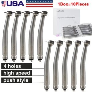 10* Dental LED Glasfaser E-Generator High Speed Handstück Druckknopf 4 Loch - Bild 1 von 24