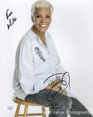 DIONNE WARWICK HAND SIGNED 8x10 COLOR PHOTO    LEGENDARY SINGER    TO MIKE   JSA Cover
