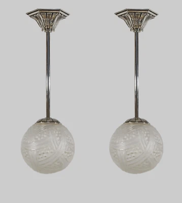 HETTIER VINCENT & HANOTS: par de colgantes franceses Art Deco 1930 o soportes empotrados Foto 1 de 4