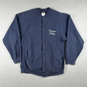 Vintage 80s Champion Reverse Weave Sweatshirt XL Blue Cardigan Potsdam College - Picture 1 of 21