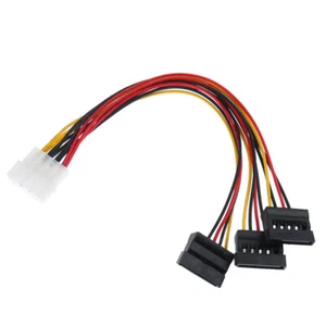 4Pin IDE To 3 SATA Power Splitter Extension Cable Connectors Computer Plugin'AA - Photo 1/10